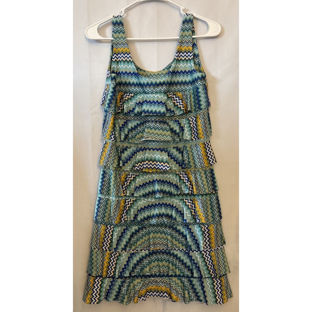 ISLE by Melis Kozan Tiered Ruffle Dress S Multicolor Reggae Bokabuku Sleeveless